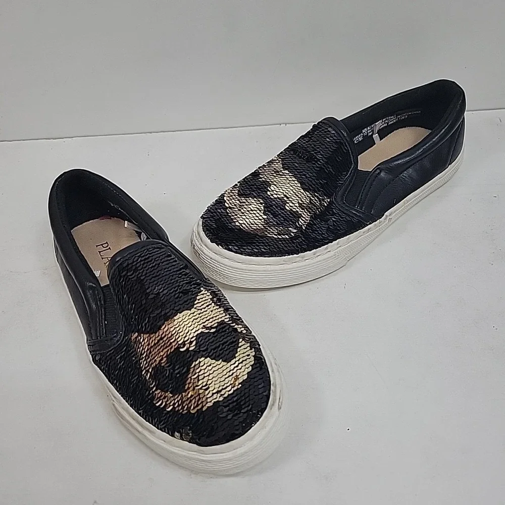 Children's Place Girls Sz 12 Slip-On Sequin Preppy‎ Trendy Casual Comfy Non-Slip